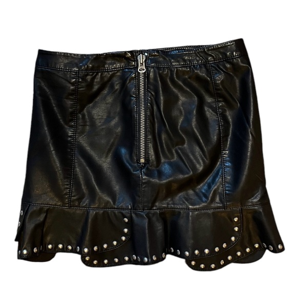 Free People Black Leather Skirt - Picture 4 of 6